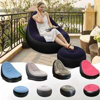 Fauteuil gonflable floqué avec repose-pieds, canapé gonflable portable pour la détente intérieure et extérieure