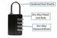 Cadenas à code combiné numérique en alliage de zinc de haute qualité pour casier de gym avec clé principale