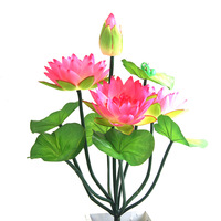 Bouquet de fleurs artificielles de lotus, 10 fourches, bouquet de nénuphars, plante pour décoration florale de mariage et de temple