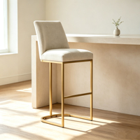 Meubles de salle à manger américains, couleur personnalisable, tabouret de bar flottant en acier inoxydable, chaise haute avec dossier pour bar à domicile