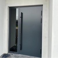 Porte extérieure de villa Nuoxin en aluminium moderne, à battant, 2,0 mm, à rupture de pont thermique, insonorisée, double vitrage