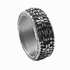 Men's Retro Silver Cross Pattern Stainless Steel <b>Ring</b> Everyday Wear Jewelry - Product Image 5