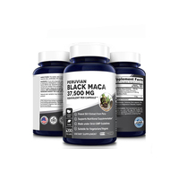Capsules de Maca noire traditionnelle JH Factory, complément alimentaire à base d'herbes péruviennes pour soulager le stress, la fatigue et stimuler la vitalité