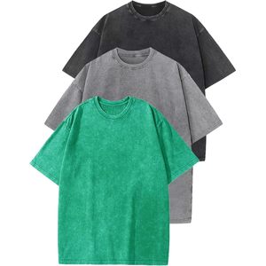 FOXA Paquete de 3 Camisetas Oversize para Hombre, Estilo Acid Washed, Unisex, Corte Holgado, Manga Corta, Casual, Streetwear, Básicas - Product Image 1