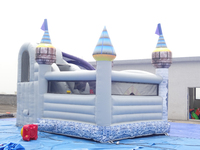 Château Gonflable Combiné 6x6x4.5m avec Toboggan pour Location Commerciale et Fêtes