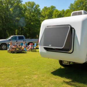 หน้าต่างฉุกเฉินแบบกดออก รุ่น D0100X37928 ขนาด 30x22 นิ้ว อุปกรณ์เสริมภายนอกรถบ้าน พร้อมมุ้งลวด ติดตั้งด้านข้าง แบบแมนนวล กันน้ำ - Product Image 2