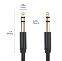 Câble audio stéréo 3M Direction Connection 6,35 mm (1/4) TRS mâle vers 6,35 mm (1/4) TRS mâle, conducteur en cuivre nu