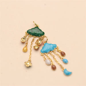 फैशन डिजाइन 18k सोने की प्लेटेड तामचीनी बारिश में बादल बादल छाए हुए बादल स्टाइलिश गहने बनाने के लिए - Product Image 6