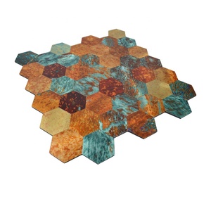 Hexagon Retro Bronze Peel and Stick Aluminum Mosaic <b>Tile</b> <b>Backsplash</b> - Product Image 2
