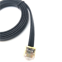 Cat8 kabel Ethernet datar 2000MHz RJ45, kabel komunikasi jaringan 32AWG tembaga polos fleksibel lembut