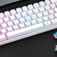 Clavier mécanique 61 touches rétroéclairé RGB, filaire, disposition compacte, 21 touches anti-ghosting, câble détachable, clavier de bureau