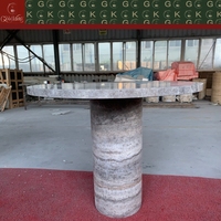 Table basse en travertin gris GOLDKING, durable et moderne, pour salon, meubles en pierre sur mesure, villa de luxe, hôtel, usine OEM ODM