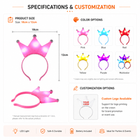 Serre-tête LED Lumineux Clignotant à 3 Lumières avec Strass – Accessoire Cheveux Anniversaire