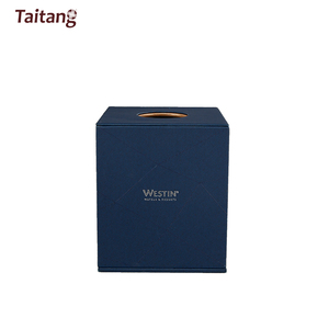 Hotel Bathroom Accessories Taitang Eco Friendly Luxury Set 5 Star Hotel Leather Tissue Box Cover Bathroom Set Accessories