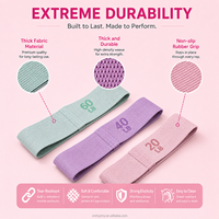 Bande élastique tissée personnalisée, bandes de résistance tissées antidérapantes pour les hanches, les fesses et les gluteus, OEM