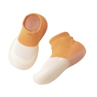 Chaussettes-chaussons respirantes en maille pour bébé avec semelle souple antidérapante en caoutchouc, légères, pour premiers pas, chaussures d'intérieur pour nourrissons, OEM