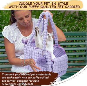 กระเป๋าใส่สัตว์เลี้ยงแบบนุ่มสำหรับแมวและสุนัข กระเป๋าสะพายไหล่สำหรับเดินทางกลางแจ้ง กระเป๋าถือแบบพองบุผ้านวมสำหรับแมว สำหรับผู้หญิง กระเป๋าใส่สัตว์เลี้ยงแบบพกพา - Product Image 4