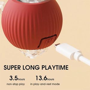 ของเล่นลูกบอลไล่สัตว์เลี้ยงอัตโนมัติสำหรับสุนัข หมุนได้ 360 องศา °   ลูกบอลของเล่นแมวอัจฉริยะแบบหมุนได้ ชาร์จไฟได้ และกลิ้งอัตโนมัติ - Product Image 5