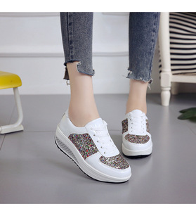 Chaussures de sport décontractées pour femmes, style coréen, avec paillettes de diamants colorées effet miroir, tendance estivale, grandes tailles - Product Image 4