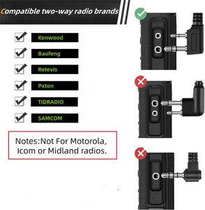Écouteur acoustique à tube d'air de type K à 2 broches avec micro de gorge, pour radios Baofeng Kenwood Retevis Pxton Wouxun - Product Image 3
