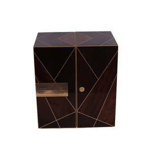 Boîte Cadeau Luxe Personnalisée Faite à la Main en Bois Brillant pour Whisky et Vin, Double Porte, Design Incrusté, Rangement Rectangulaire Haut de Gamme Marque DS - Product Image 3