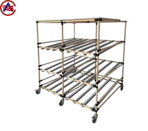 AOCHEN 산업용 조정 가능한 중력 롤러 선반 창고 보관용 스틸 플로우 랙 선반 시스템 - Product Image 3
