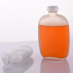 Vide 100ml 250ml clair givré plat whisky bouteille en verre <span class=keywords><strong>Gin</strong></span> jus café lait thé liqueur liquide avec couvercle en plastique - Product Image 5