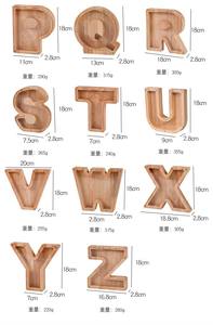 Salvadanaio in Legno Personalizzato con Lettere dell'Alfabeto Inglese, 26 Lettere, Trasparente, con Opzioni di Colore e Dimensioni Personalizzabili, Senza Serratura - Product Image 5