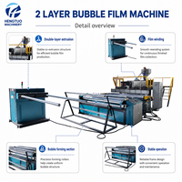 Mesin Pembuat Film Gelembung Otomatis Sekrup Dua Lapis PE LDPE HT-1500 HONTO Lebar Film 1500mm Lebar Sekrup 75mm Dua Lapis Plastik PE