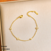 Bracelet réglable en acier inoxydable plaqué or 18 carats avec pendentif cœur en zircon, style vintage de luxe léger et texture raffinée, directement de l'usine