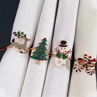 Luxus benutzer definierte Weihnachten Servietten Tissue Holder Schneemann Geschenk Baum Zitronen ständer Metall legierung Ringe Cocktail Küche Gast Hochzeiten