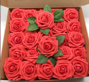 25 cái/bộ Hot Bán 8Cm Bọt Nhân Tạo Hoa Pe Rose Flower Hoa Hồng Với Lá Cho Đám Cưới Trang Trí Rose Flower Head - Product Image 3