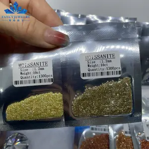 Wholesale small size D Color Yellow Green Blue Moissanite Round cut 1.0-3.0mm price per carat VVS1 loose moissanite Diamond
