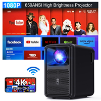 Mini Proyector CRE de 7500 Lúmenes, Compatible con 4K, Android 9, LCD LED, WiFi, Sonido Estéreo HIFI, Lente de Enfoque Automático, Portátil, Cine en Casa