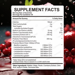 Amaz Vegan Gummies probióticos sin azúcar para mujeres 5 mil millones de CFU Sabor a arándano Gluten GMO Free 60 Count Salud vaginal para adultos - Product Image 6