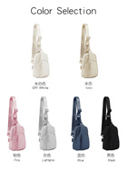Sac banane unisexe en nylon 2026 personnalisable, couleur unie, sac de sport bandoulière pour usage quotidien, fermeture éclair, vente en gros