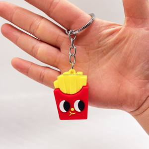 4cm Mini Cute Rubber Simulation Fast Food Keychain Cartoon Bag Charm Hanging <b>Ornament</b> for Car Key Backpack Kid Gift - Product Image 4