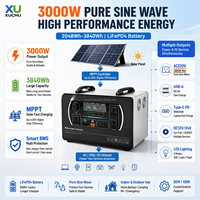 Station portable 2kW 3kW 2048Wh 3840Wh LiFePO4 Solaire MPPT Onde Sinusoïdale Pure Batterie Externe Compresseur d'Air Lampe Torche Démarreur de Voiture