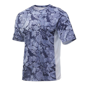 Camicia mimetica da uomo a maniche corte con stampa digitale, protezione UPF 50, in maglia, per <span class=keywords><strong>la</strong></span> pesca, taglie forti, stile casual - Product Image 3