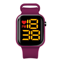 Jam Tangan Plastik Oval Fashion Sport Digital LED dengan Layar LED Diameter 30MM Daya Tahan Baterai 1 Tahun untuk Remaja Pria Anak-anak Unisex