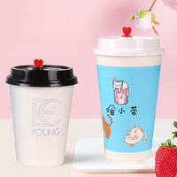 Tasses à paroi unique jetables biodégradables personnalisables pour le café, le thé et le lait Bol en papier épais à usage domestique Couvercles avec logo sur mesure