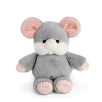 Boneka Tikus Lari Bordir Bobova, Isian Kapas PP, Kain Polyester Super Lembut, Bahan Mesh, Pereda Stres, Hadiah Ulang Tahun