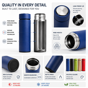 500ml Stainless Steel <strong>Luxury</strong> Vacuum Insulated Thermos Cup Double Walled Travel Thermo Coffee Mug <strong>Water</strong> <strong>Bottle</strong> With Custom Logo - Product Image 6