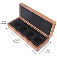 Boîte de présentation de pièces de monnaie en bois à 4 emplacements, doublée de velours, pour la protection des médailles et des pièces commémoratives des collectionneurs