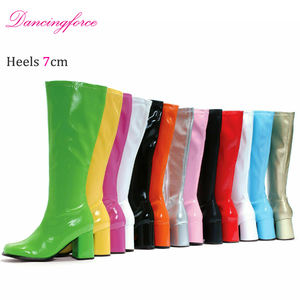 Botas de Fiesta Altas hasta la Rodilla de Tacón Cuadrado de 7 cm, Tallas Grandes, Colores Personalizados, Estilo Sexy Retro Gótico para Vestir, Botas Go-Go de los Años 60 y 70 para Mujer - Product Image 6