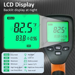 Termometer Digital IR non-kontak untuk industri, termometer rumah tangga bahan plastik - Product Image 6