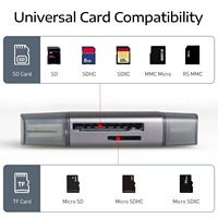 Lecteur de carte SD USB-C et USB SYONG en aluminium pour SD/Micro SD/SDHC/SDXC/MMC