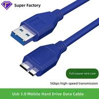 Kabel Data USB 3.0 Konektor USB-A Micro USB untuk Transfer Data Kecepatan Tinggi Komputer Portabel Enclosure Hard Drive Eksternal