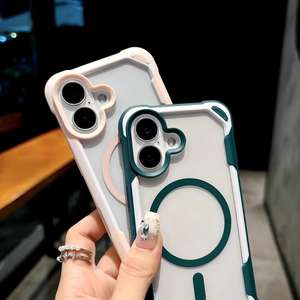 Funda para iPhone 17, compatible con iPhone 16 Pro Max, transparente, magnética para 14, con bloques de color para 15, a prueba de golpes para 13, moderna para 12 - Product Image 3