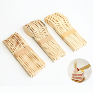Ensemble de couverts jetables en bambou écologiques à prix avantageux, fourchette, cuillère, couteau, pour les fêtes, 17 cm, en vente flash - Product Image 3